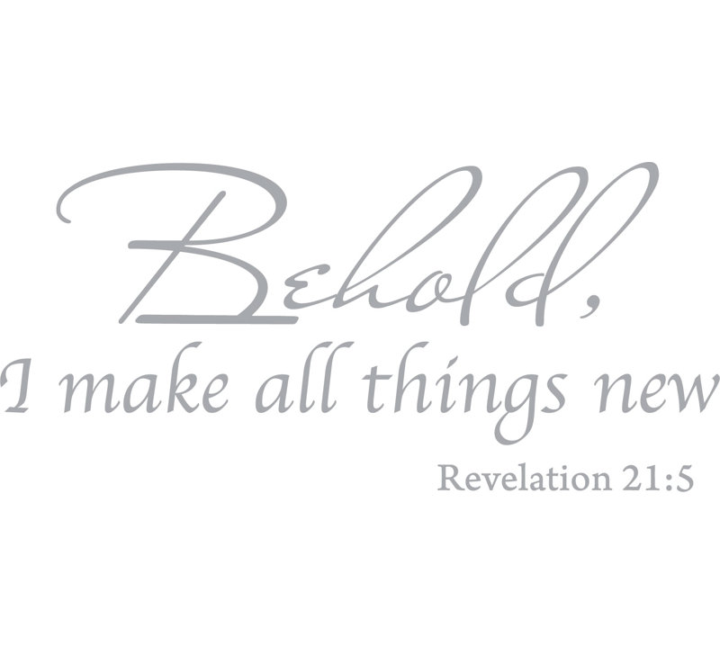 Text & Numbers Wall Decal, 10" H x 22" W, Silver Chome