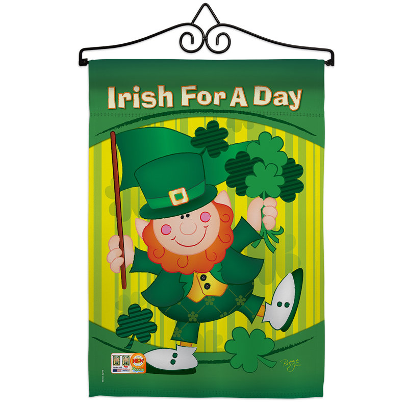 Double Sided 18.5'' H x 13'' W Polyester St. Patrick's Day Flag Set