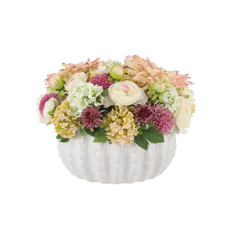 Dahlia and Ranunculus Centerpiece