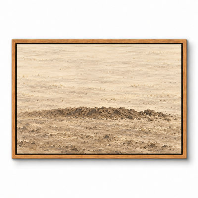 «Low Earth Mound Across A Bare Field», art mural sur toile encadré, art mural décoratif pour le salon, la chambre à coucher, le bureau et la maison