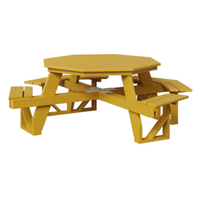 Table de pique-nique octogonale jaune Ada