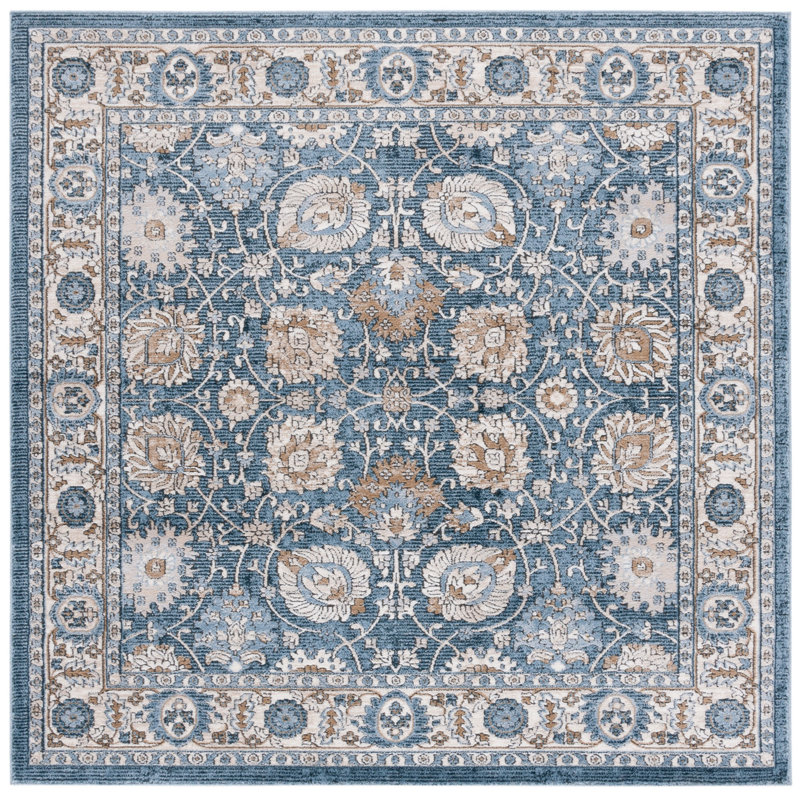 Rosewood Performance Oriental Rug, Square 6'7"