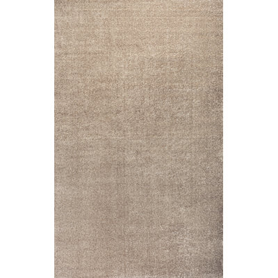 Asami Solid Low-Pile Beige Rug