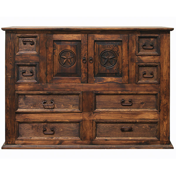 Commode avec étoile sculptée, Brun