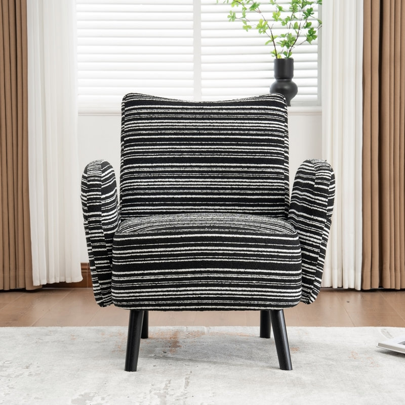 Chaise avec accoudoirs rembourrés 30,3 po, Noir