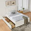 Lit double tapissier avec tiroirs de rangement et lit gigogne escamotable-129752405