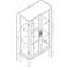 Élégante armoire vitrée à 2 portes avec portes en verre trempé, panneau arrière en miroir et tablettes réglables - Vitrine lumineuse pour la maison et le bureau (ampoule incluse) - Finition chêne-755683515