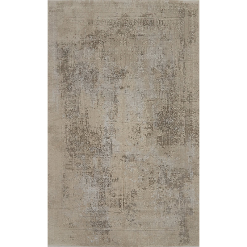 Distressed Abstract Room Size Area Rug 6x9