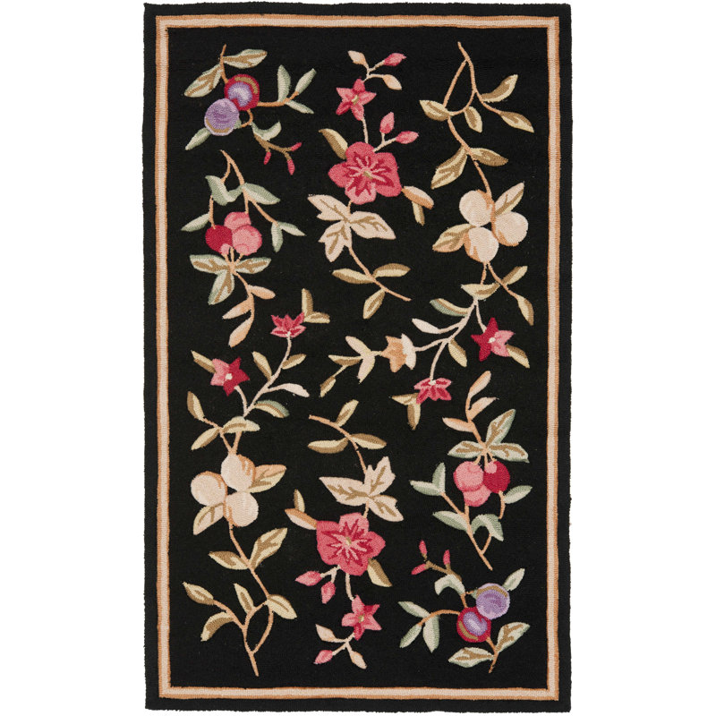 Taran Easy Care Hand Hooked Performance Floral Rug, Rectangle 2' x 3'