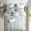 Housse de couette pour lit double / grand en coton, motif à rayures imprimées et attaches de coin à l'intérieur pour 3 pièces de lit, attaches