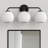 Catoe Modern 3-Light Black Vanity Fixture With Milk White Striped Globe Shades