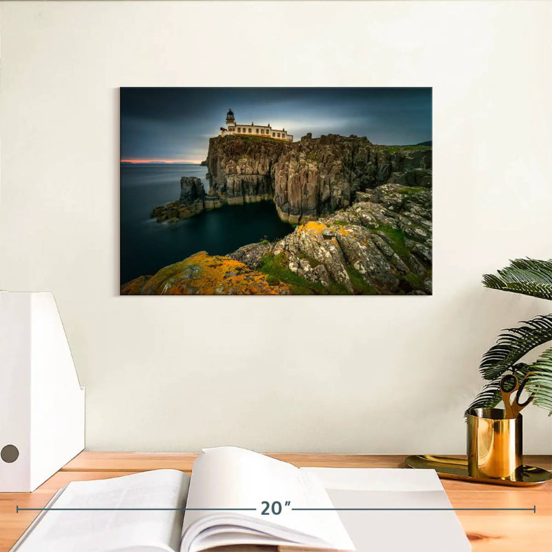 Dusky Neist Point Lighthouse, 8" H x 12" W