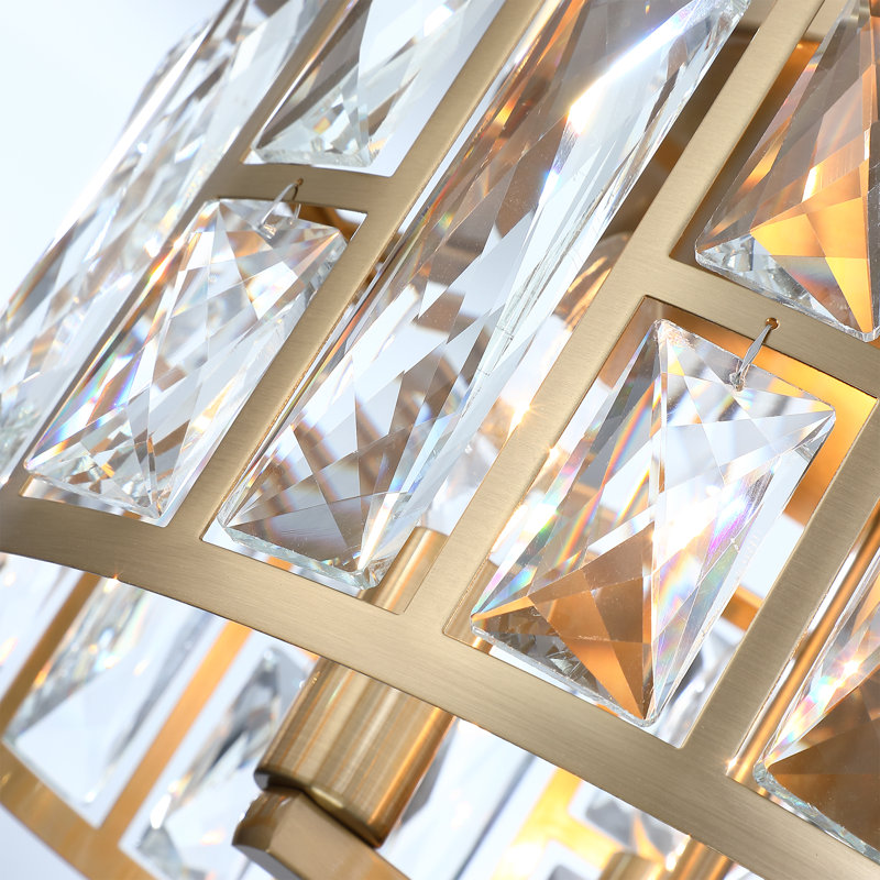 Plafonnier encastré en cristal 3 lumières Leanni, Doré
