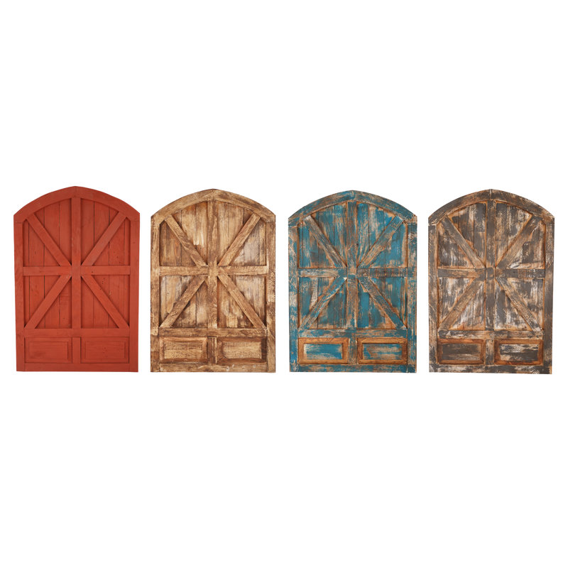 Handmade Farmhouse Buildings & Architecture Wall Decor on Solid Wood, Turquoise