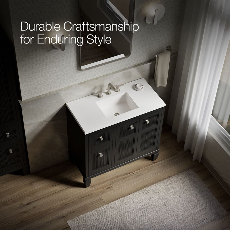 Hearthaven 36-In Bathroom Vanity Set, Slate Gray