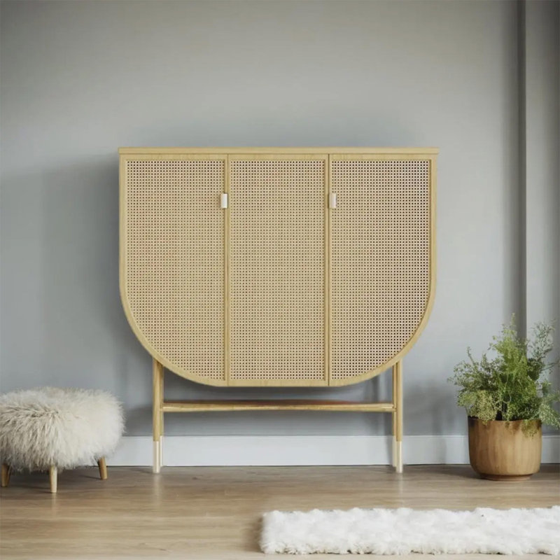 Armoire d'appoint Circle, Beige, 39.37" H x 39.37" W x 13.78" D