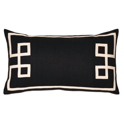 Housse et insert de coussin lombaire décoratif à frettes noires Resort