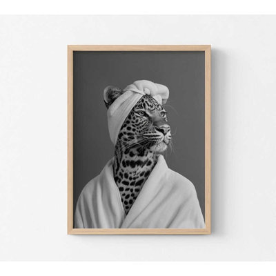 Reproduction d'art léopard - journée de spa en noir et blanc