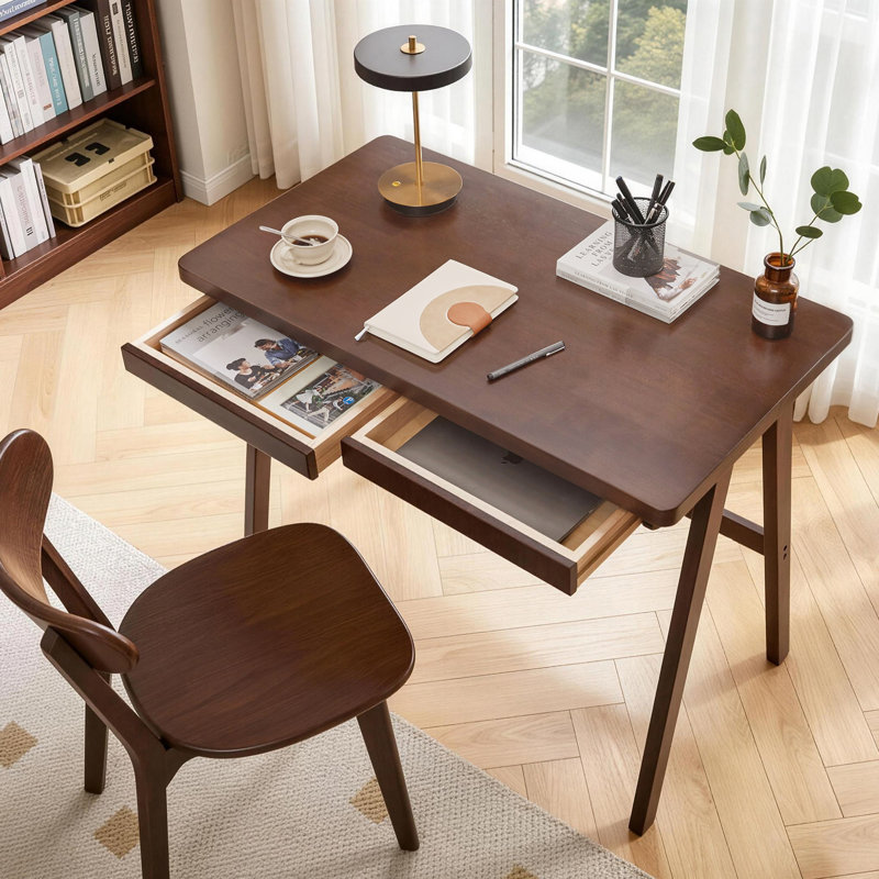 Bureau d'écriture 40 "en bois massif avec tiroirs noyer pour bureau personnel