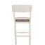 Tabouret de bar transitionnel à hauteur de comptoir 2 pièces, gris craie, dossier rembourré, courbe moderne pour les chaises rembourrées, pieds évasés, coussin