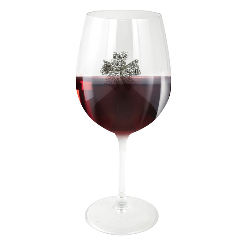 Verre à vin à ornements 18 oz, Arc argenté