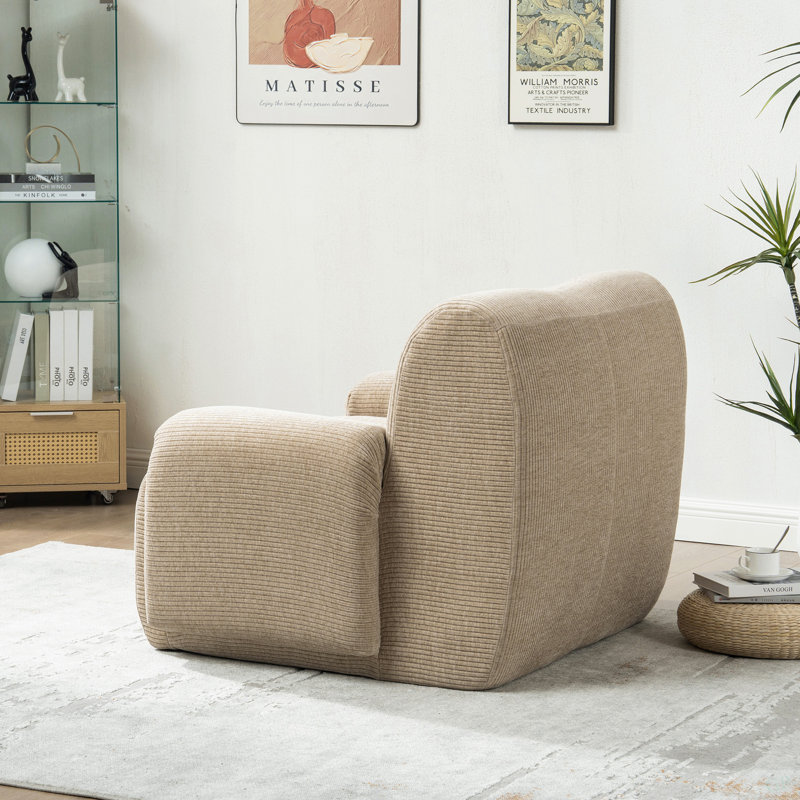 42" Wide Modern Upholstered Oversized Accent Chair, Boneless Single Sofa Chair, Chenille Armchair Comfy Reading Lounge Chair With Deep Seats For Living Room Bedroom Apartment, Dorms