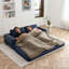 Canapé-lit convertible avec coussins, canapé-lit pliant et matelas futon pour le salon et la chambre à coucher, bleu-128896581