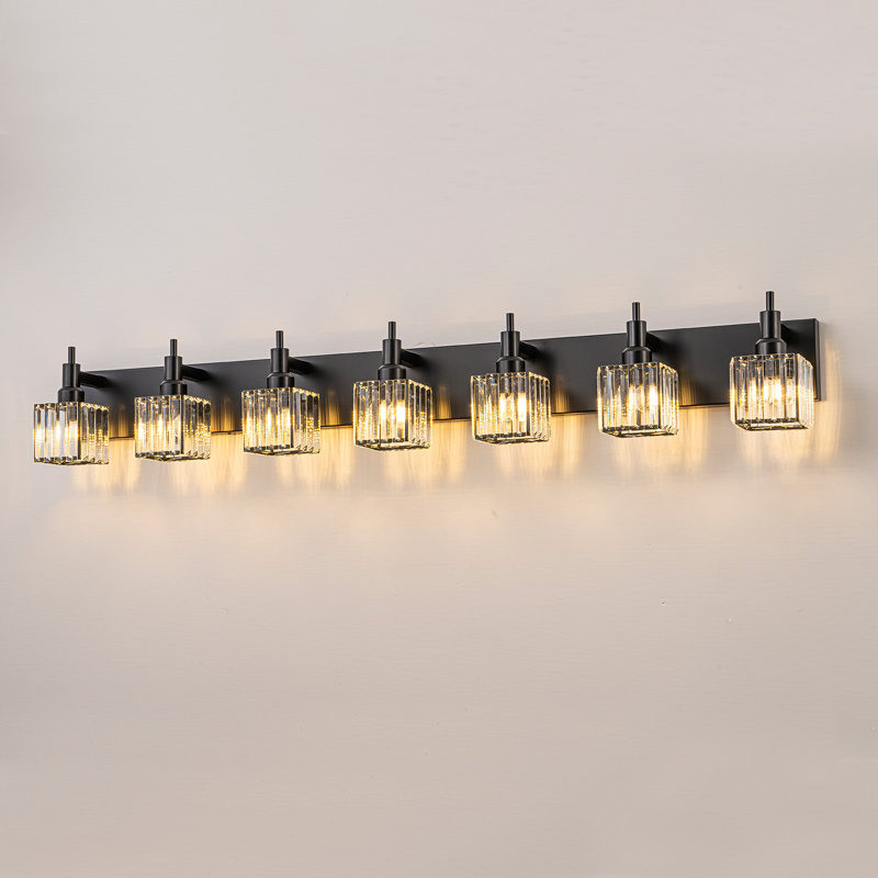 Éclairage pour meuble-lavabo à intensité variable Taevion, Noir, 7 lumières