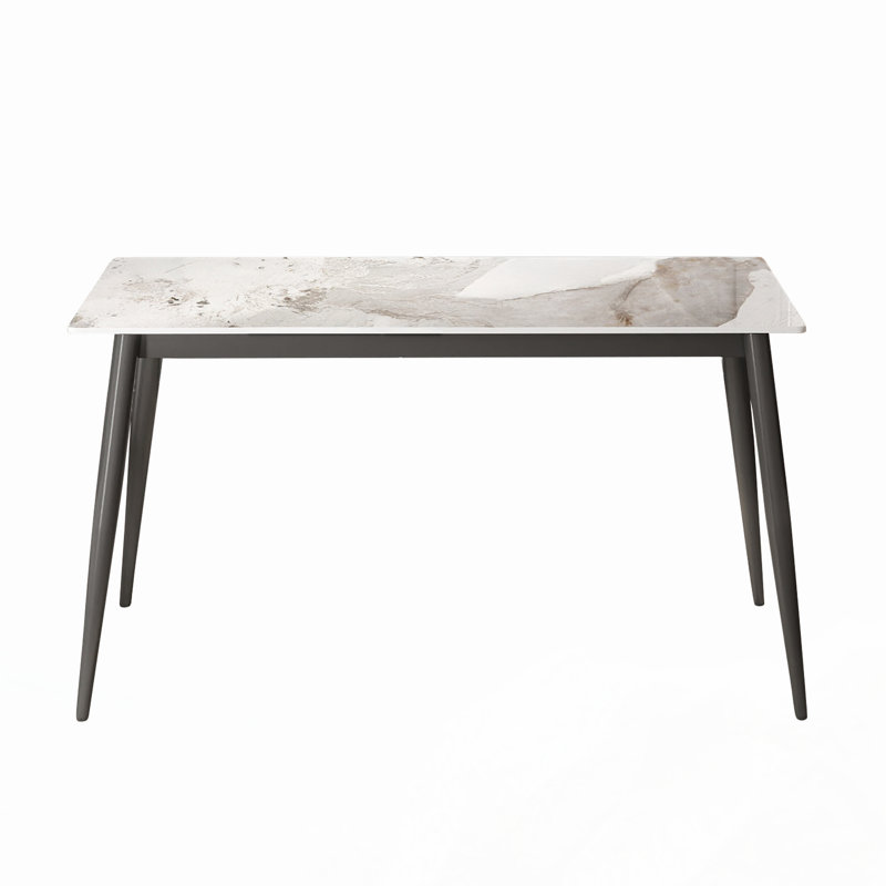 Tables de salle à manger, Gris foncé, H 29,53 po x L 55,12 po x l 31,5 po, Brun / Blanc