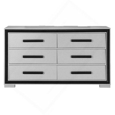Commode 6 tiroirs avec poignées barres monochromes