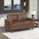 Ussery 54" Modern Loveseat with Faux Leather, Pocket Coils, Faux Wood Feet