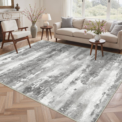Abstract Machine Printed Area Rug