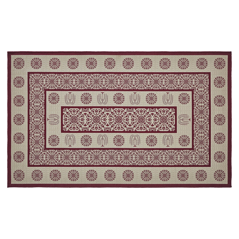 Custom House Washable Geometric Indoor / Outdoor Rug, Rectangle 3' x 5'