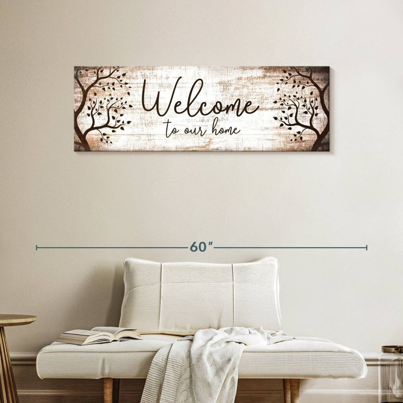 " Welcome To Our Home Typography I Canvas Print " by Faithinart, 45" H x 15" W x 1.25" D