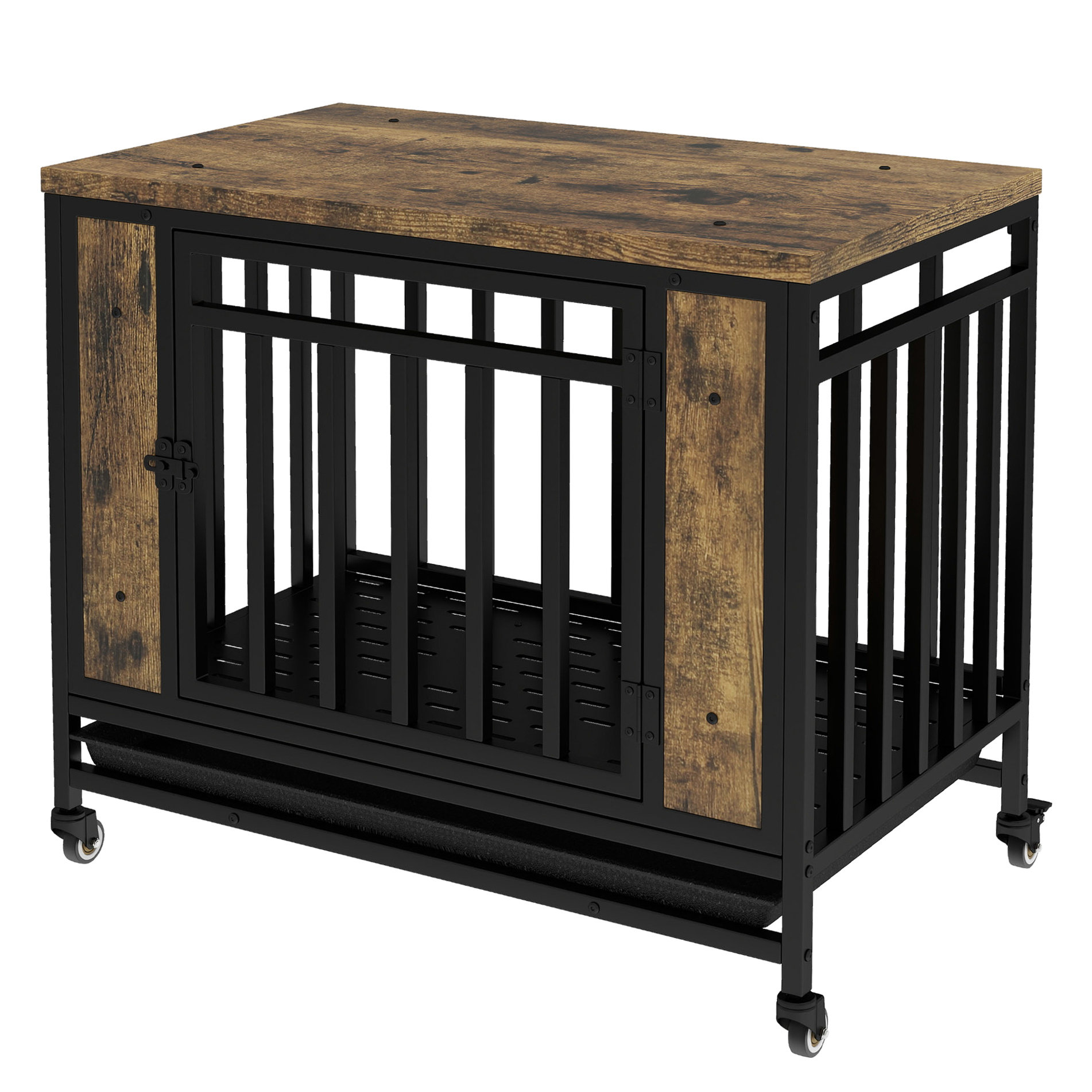 Visual Reference: Ophelia Co Medium Small Indoor Dog Crate In Vintage Wood