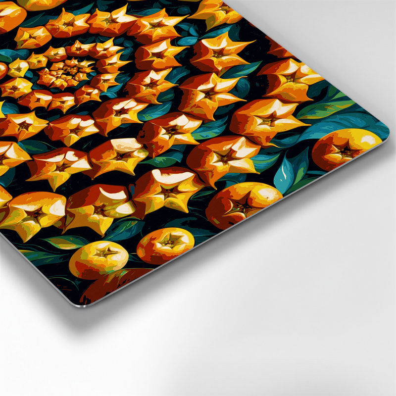 Art mural en métal, fruits, étoile africaine, pomme brune, H 11 po x l 14 po