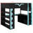 Pro Gamer Loft Bed With Desk,RGB Lights,Shelves,Pegboard & Drawer-63828671