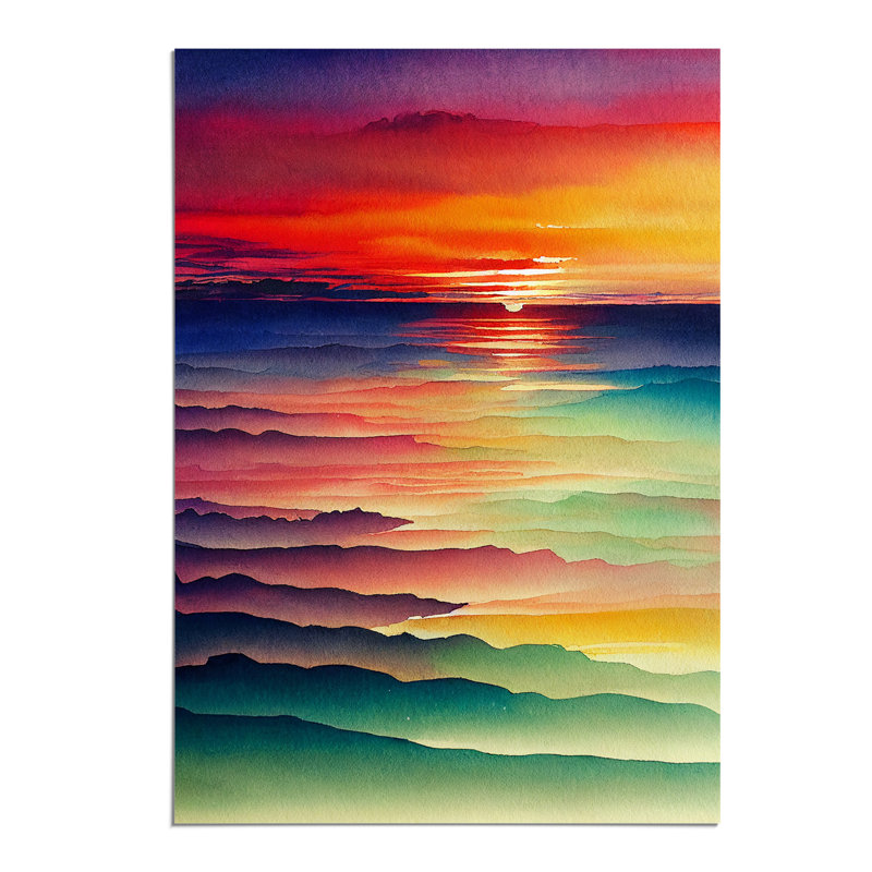Beaming Sunset - Wall Art, 59.4cm H x 42cm W, Paper, No Matte