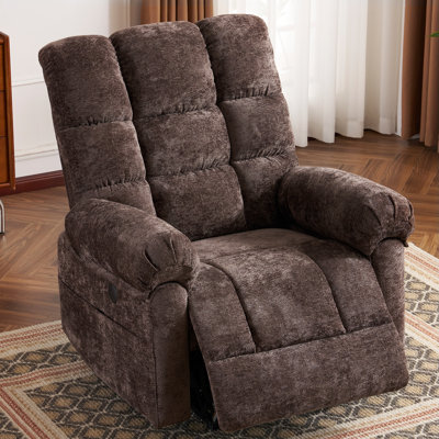 Oversized Power Lift Recliner Chair with Massage and Heat for Elderly, 26" Extra Wide Lift Chair for Big and Tall, Chenille Electric Lift Recliner wit by Red Barrel Studio