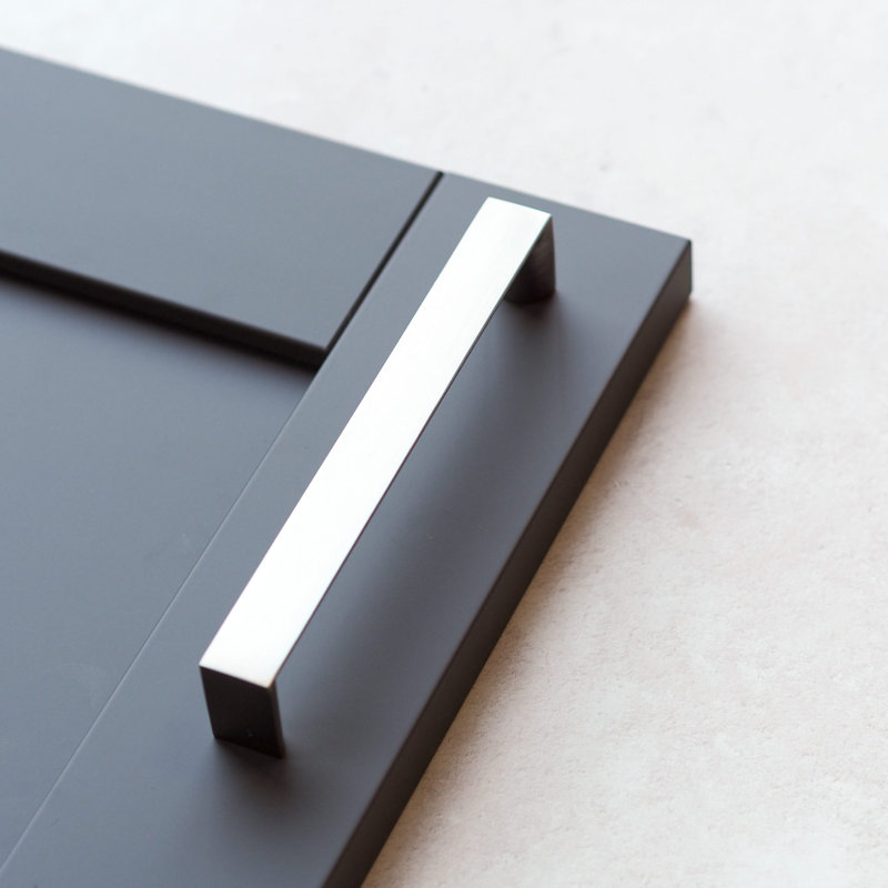 160mm Brushed Nickel Angular D-Bar Handle