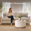 Table basse ronde moderne en béton de 71 cm (28 po) pour l'intérieur, idéale pour le salon, blanc cassé-1183694203