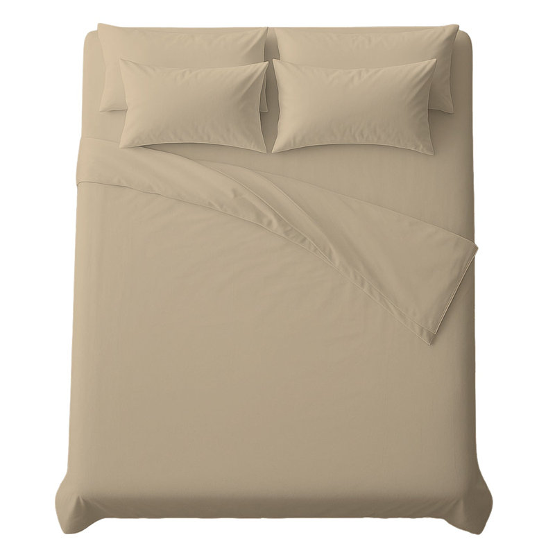 6Piece Microfiber Bed Sheets  Soft, WrinkleFree, Deep Pocket Fit, Safari, Queen Sheet Set with 4 Pillowcases