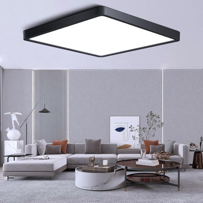 Plafonnier encastré carré 12W 24W à DEL, plafonnier à DEL blanc naturel, plafonniers modernes à fixation en surface, éclairage plat mince pour chambre à coucher, cuisine, salle de bain, etc.