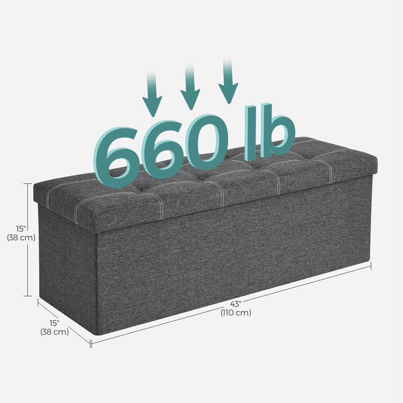 Banc de rangement repose-pieds, Gris foncé