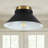 1-Light Black And Gold Flush Mount Light