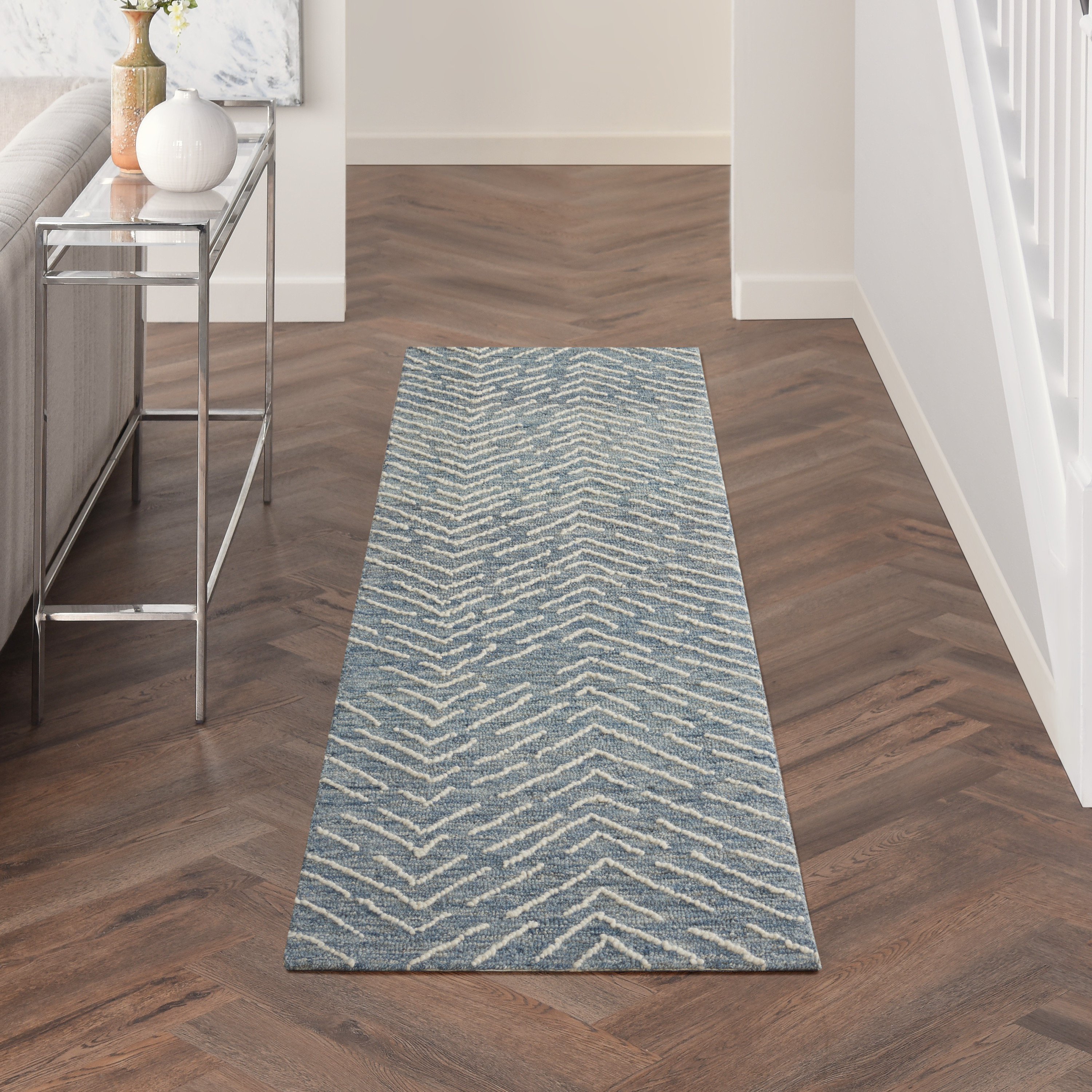 Latitude Run® Astryd Wool Blue Area Rug | Wayfair