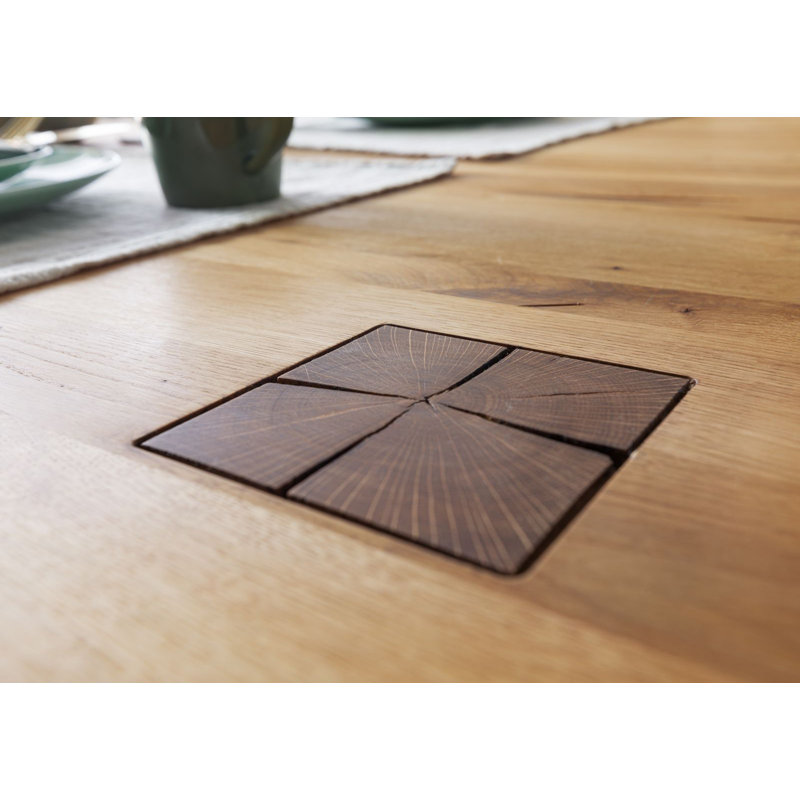 Glasgow Oak Solid Wood Dining Table, Brown, H76 x L180 x W100cm