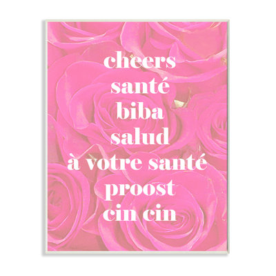 Art mural sur toile «Cheers in différentes langages» par House of Lulu