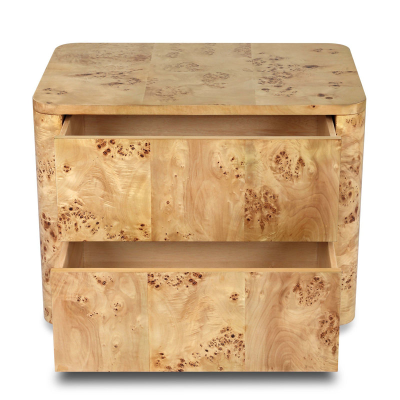 Mullins Nightstand-Natural Mappa Burl