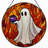12"H Ghost Flame Stained Glass Window Panel